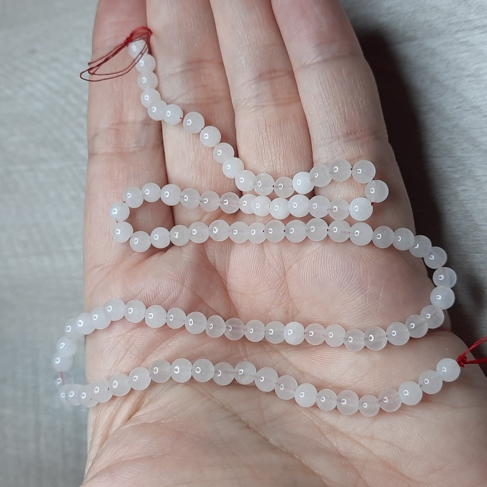 4mm Milky Quartz 15-inch Strand #2